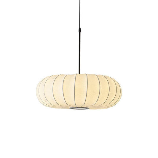 AKARI STYLE | Pumpkin Silk Pendant Light - Dense Weave Version