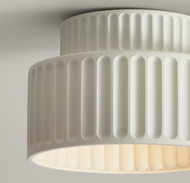 Genji Double-Layer Cream Cake | Wabi-Sabi Style Resin Ceiling Light