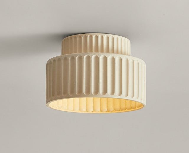 Genji Double-Layer Cream Cake | Wabi-Sabi Style Resin Ceiling Light