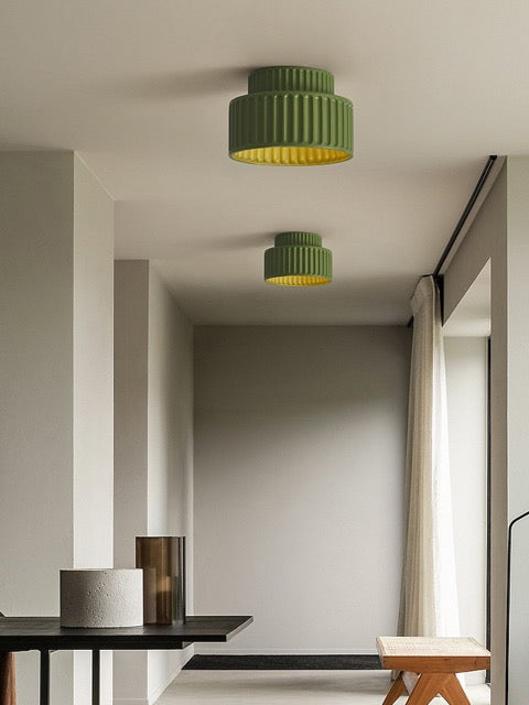 Genji Double-Layer Cream Cake | Wabi-Sabi Style Resin Ceiling Light