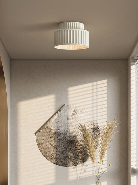 Genji Double-Layer Cream Cake | Wabi-Sabi Style Resin Ceiling Light