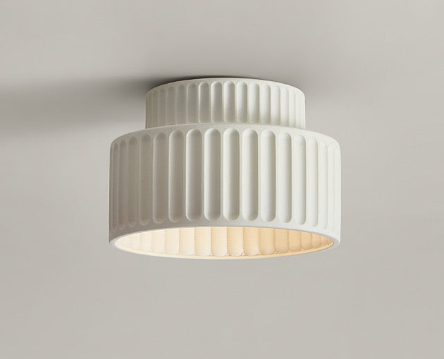 Genji Double-Layer Cream Cake | Wabi-Sabi Style Resin Ceiling Light