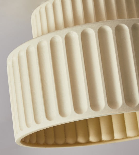 Genji Double-Layer Cream Cake | Wabi-Sabi Style Resin Ceiling Light