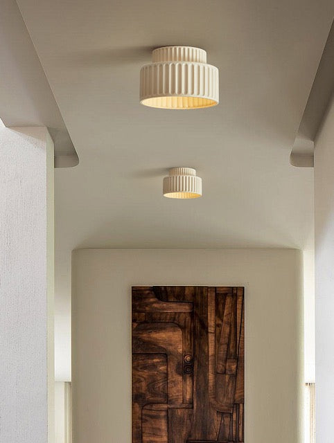 Genji Double-Layer Cream Cake | Wabi-Sabi Style Resin Ceiling Light