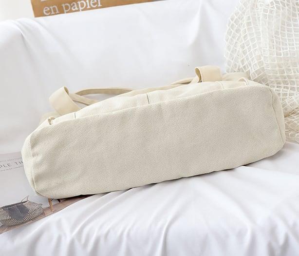 Oversize Functional Canvas Tote Bag | Shoulder Bag - mokupark.com