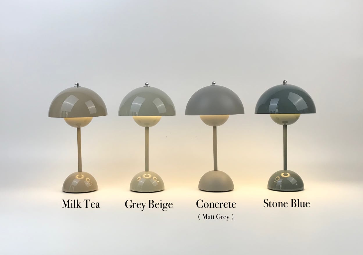 180mm USB Rechargeable Cordless Mushroom Table Lamp - Acrylic Classic
