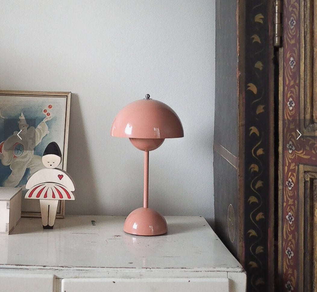 180mm USB Rechargeable Cordless Mushroom Table Lamp - Acrylic Classic