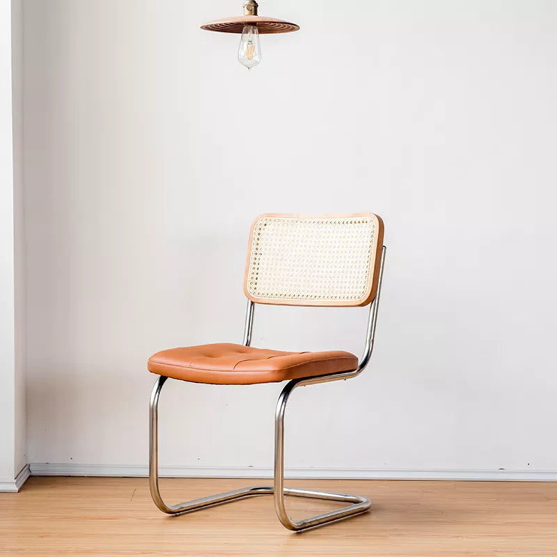Ohara - Stainless Steel with Ash Wood & Rattan Chair - mokupark.com