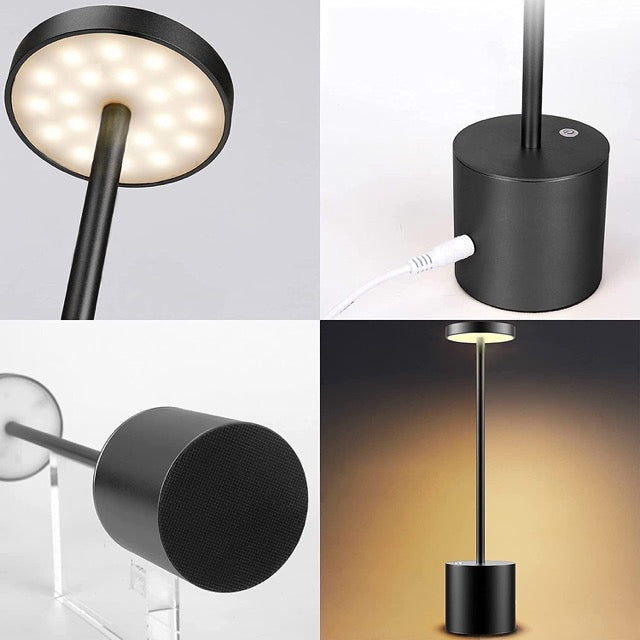 CJ POL Round - LED USB Rechargeable Cordless Table Lamp|Restaurant Table Lamp | Reading Light For Hotel