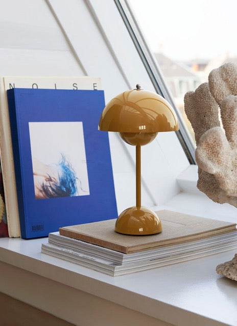180mm USB Rechargeable Cordless Mushroom Table Lamp - Acrylic Classic