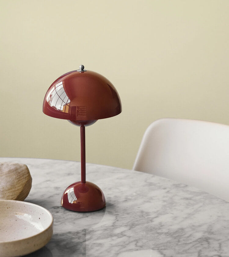 180mm USB Rechargeable Cordless Mushroom Table Lamp - Acrylic Classic