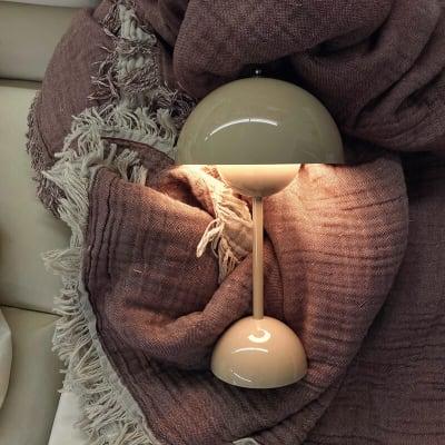 180mm USB Rechargeable Cordless Mushroom Table Lamp - Acrylic Classic