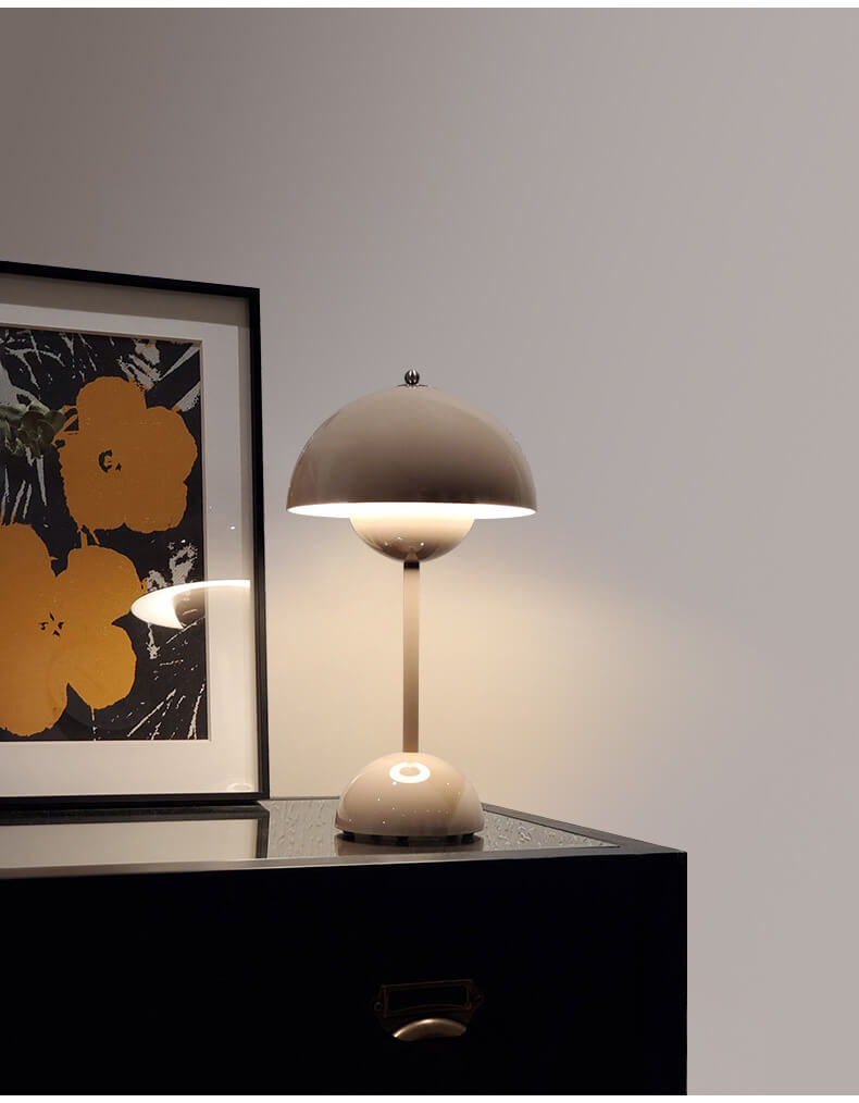 180mm USB Rechargeable Cordless Mushroom Table Lamp - Acrylic Classic