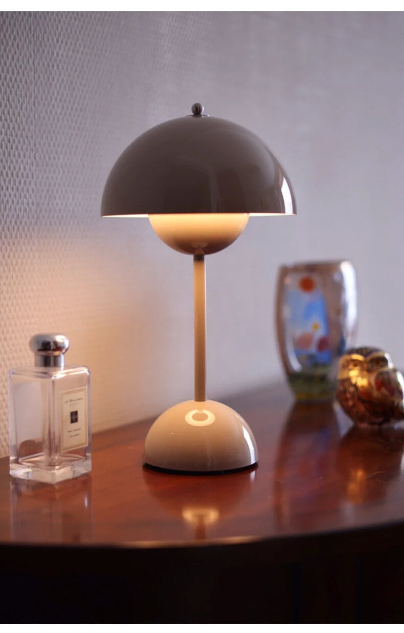 180mm USB Rechargeable Cordless Mushroom Table Lamp - Acrylic Classic
