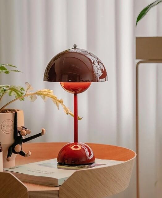 180mm USB Rechargeable Cordless Mushroom Table Lamp - Acrylic Classic