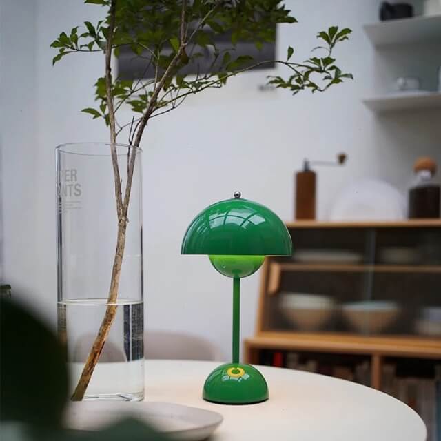 180mm USB Rechargeable Cordless Mushroom Table Lamp - Acrylic Classic