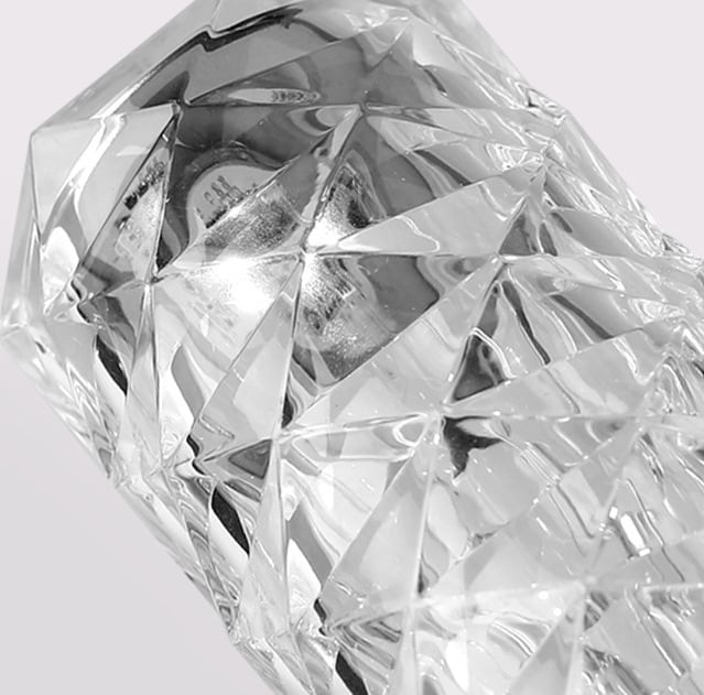 Rose Crystal - Transparent USB Rechargeable Cordless Table Lamp|Restaurant Table Lamp | Reading Light For Hotel