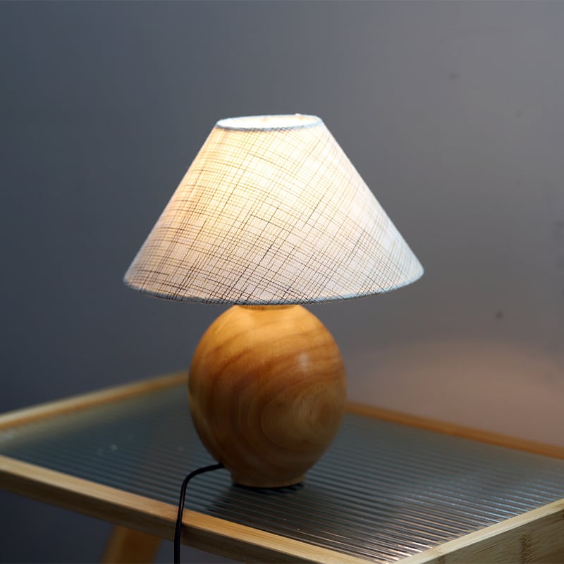 Amina - Irving Table Lamp Ash Wood White Linen