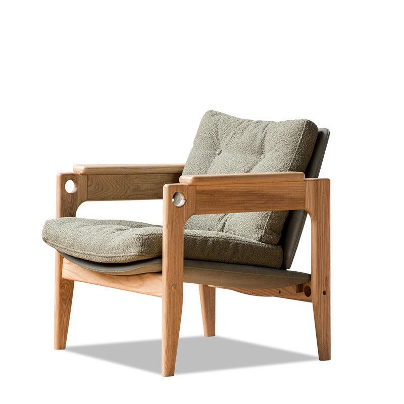 Azami - Solid Ash Wood & Cotton + Linen Armchair | Reading Chair - mokupark.com