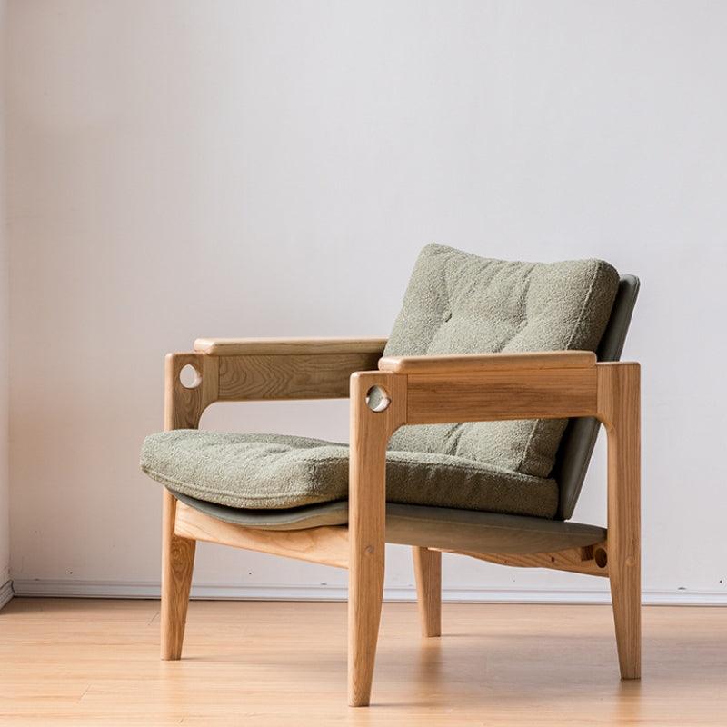 Azami - Solid Ash Wood & Cotton + Linen Armchair | Reading Chair - mokupark.com