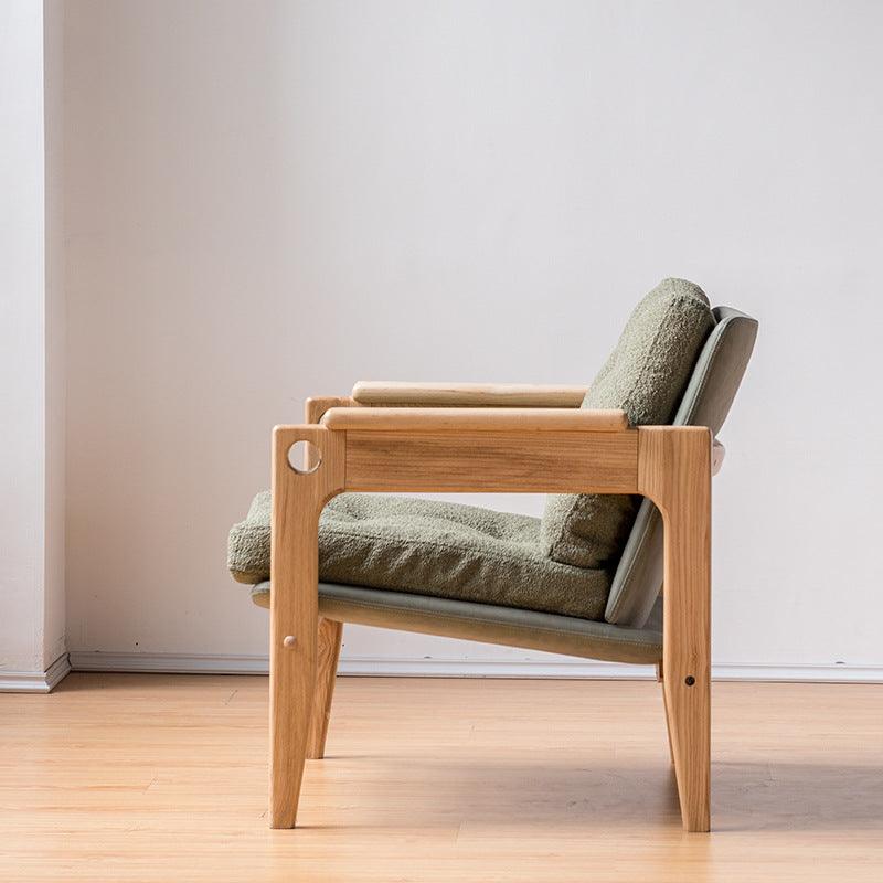 Azami - Solid Ash Wood & Cotton + Linen Armchair | Reading Chair - mokupark.com