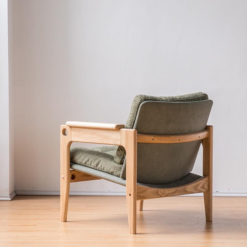 Azami - Solid Ash Wood & Cotton + Linen Armchair | Reading Chair - mokupark.com