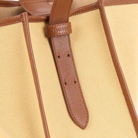 KOJII - Square Large Tote Bag in Leather & Canvas