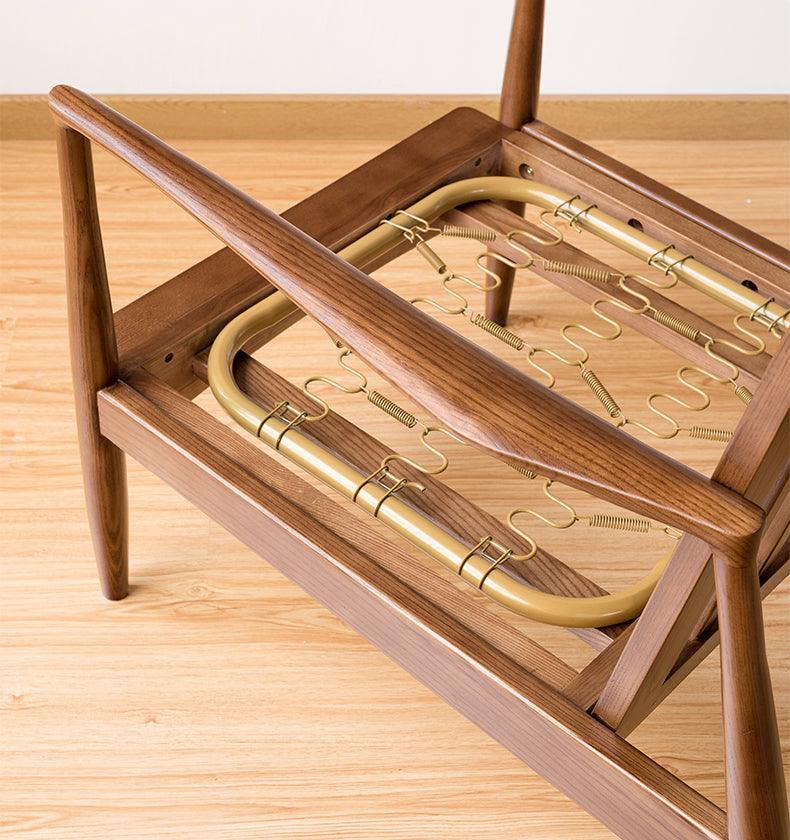 Danmer - Solid Ash Wood & Leather Armchair | Reading Chair - mokupark.com