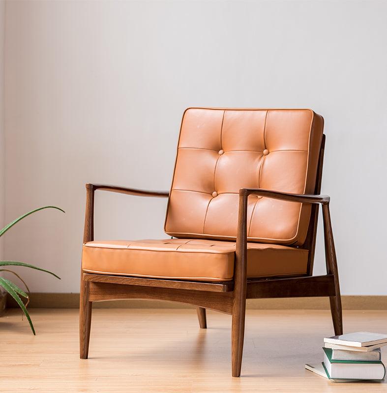 Danmer - Solid Ash Wood & Leather Armchair | Reading Chair - mokupark.com
