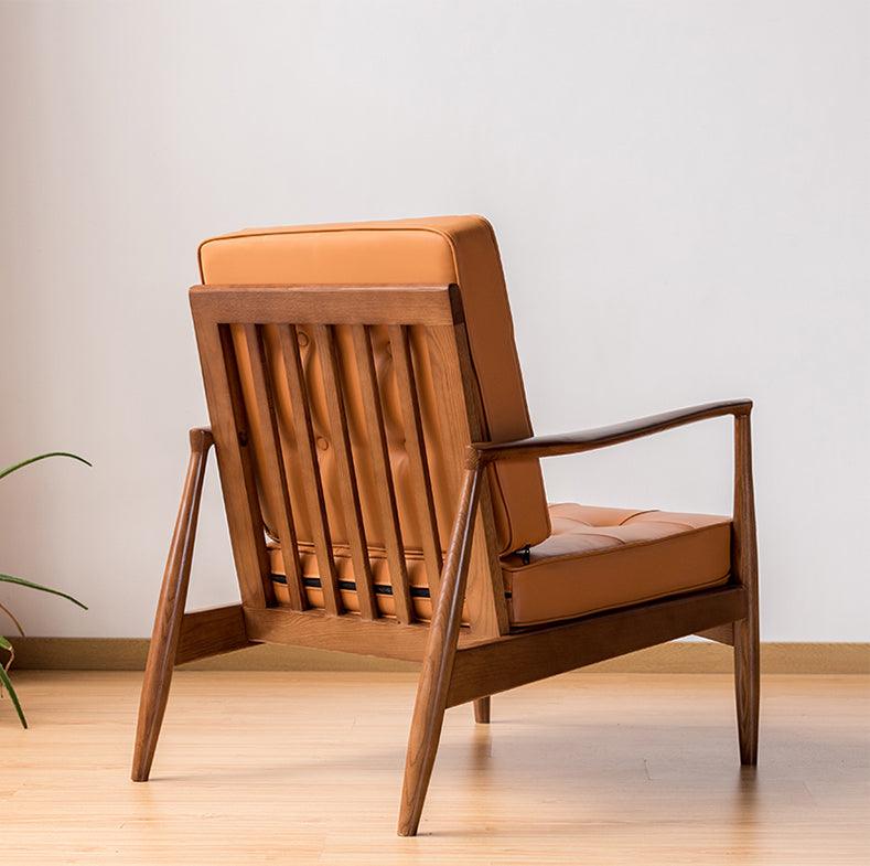 Danmer - Solid Ash Wood & Leather Armchair | Reading Chair - mokupark.com