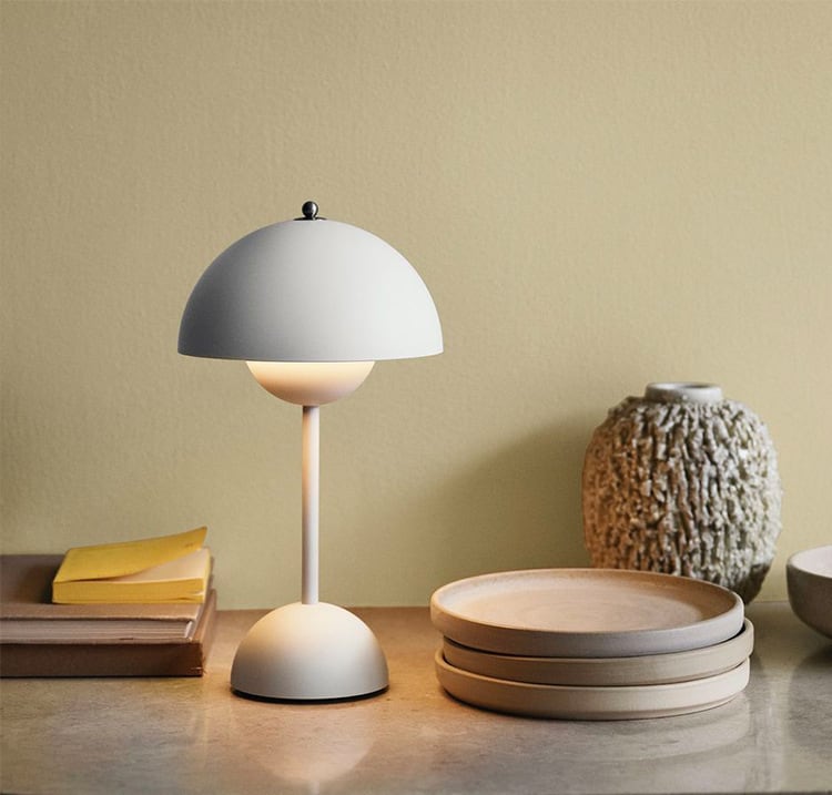 180mm USB Rechargeable Cordless Mushroom Table Lamp - Acrylic Classic