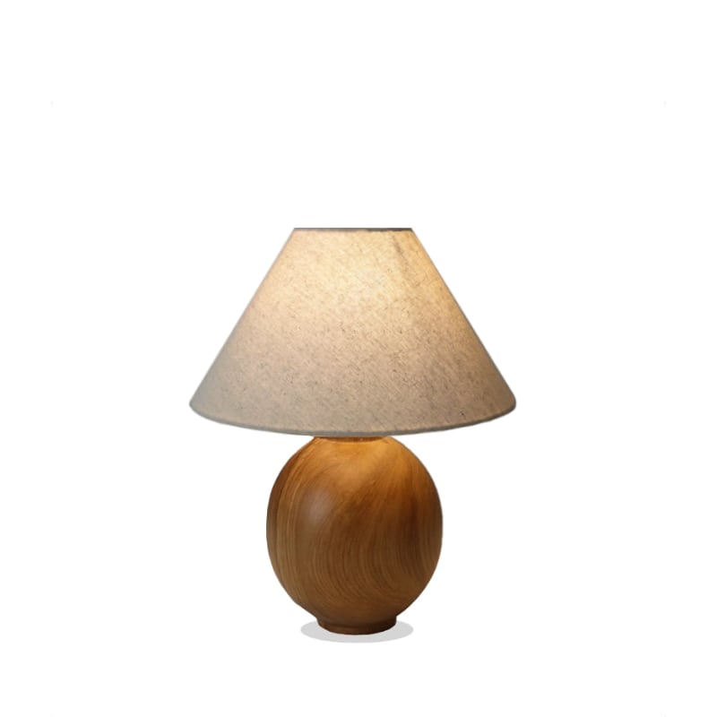 Amina - Irving Table Lamp Ash Wood White Linen