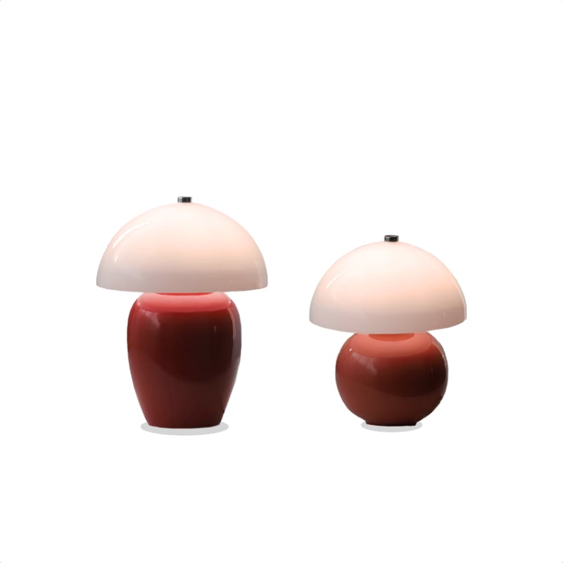 Kayo | Cream Glass Mushroom Table Lamp - USB Plug in