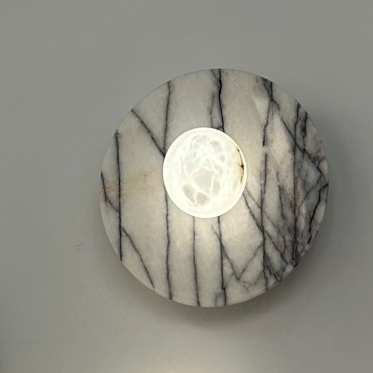 MD230mm Spanish Marble Flat Disc Ceiling / Wall Lamp | Sconces