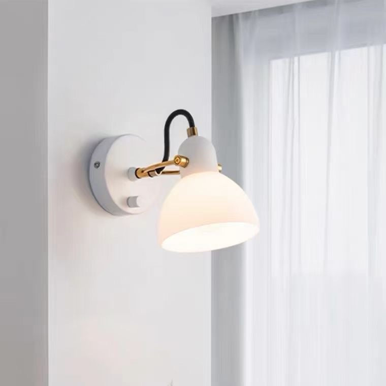 Cream Glass Rotating Surface Mount Sconce - Hardwired Version