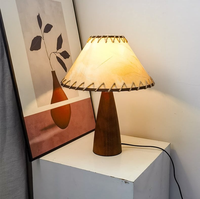 Gotoh - Handmade Imitation Sheepskin Fabric Table Lamp