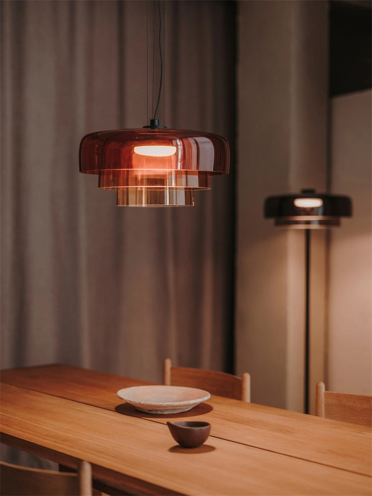 Glass Multi-layer Cake Pendant Light