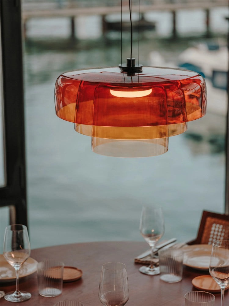 Glass Multi-layer Cake Pendant Light