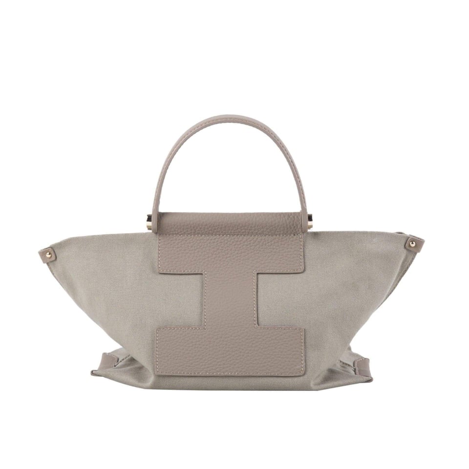 INA - Mini Tote Bag in Leather & Canvas