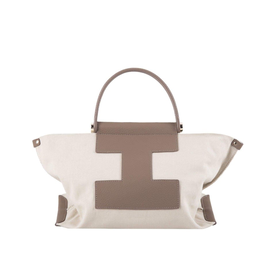 INA - Mini Tote Bag in Leather & Canvas