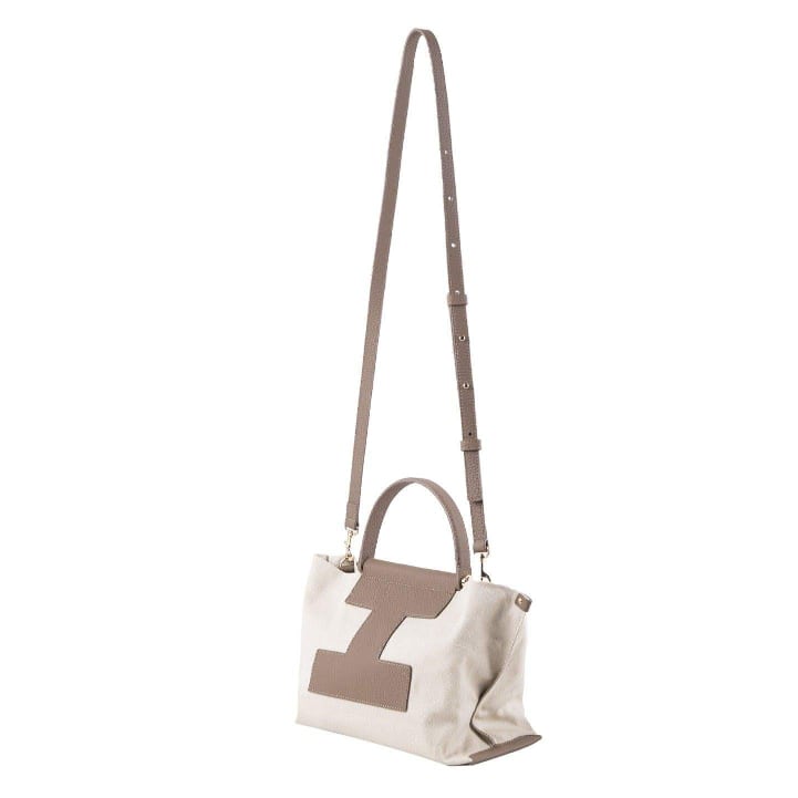 INA - Mini Tote Bag in Leather & Canvas