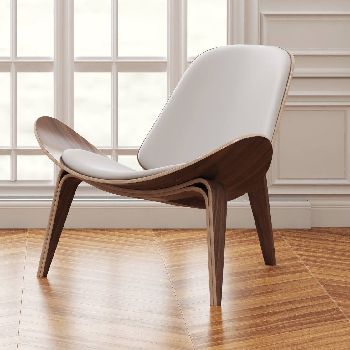 MP Shell Chair - Classic Lounge Chair | Reading Chair in Leather